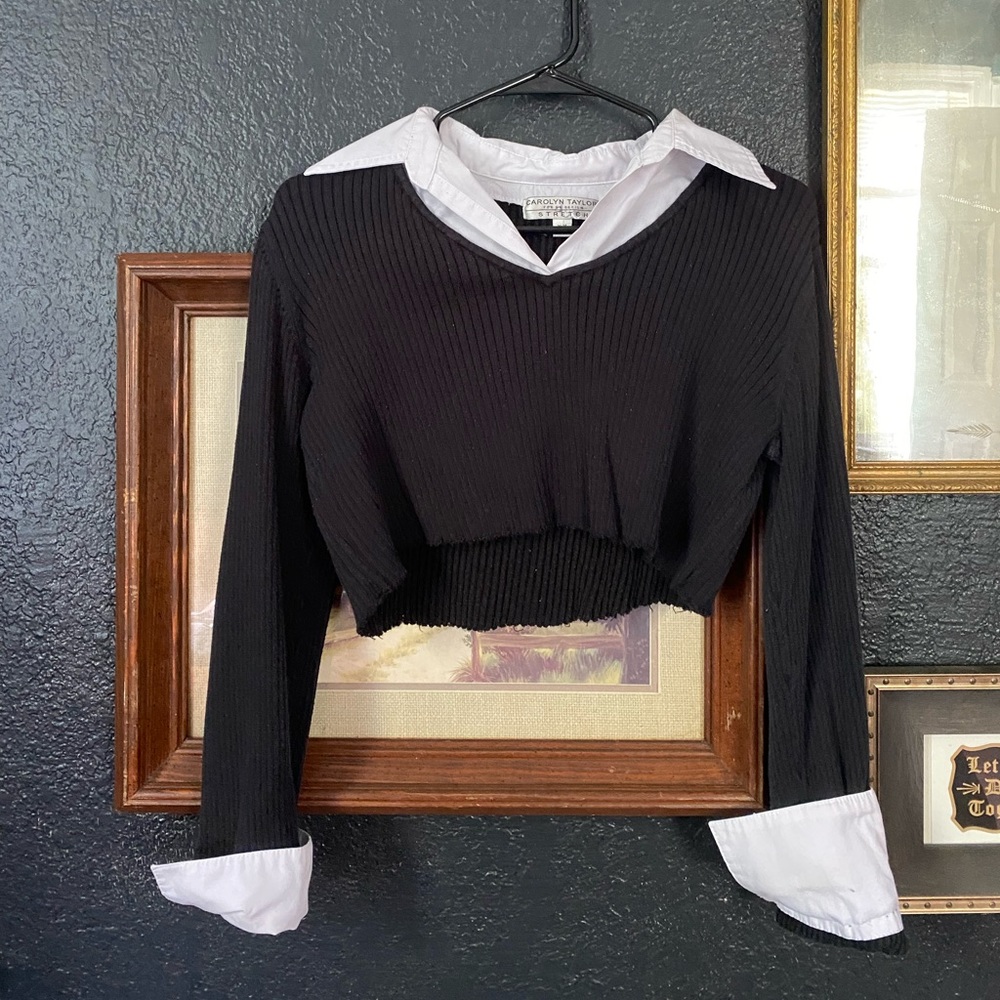 Cropped collar shirt